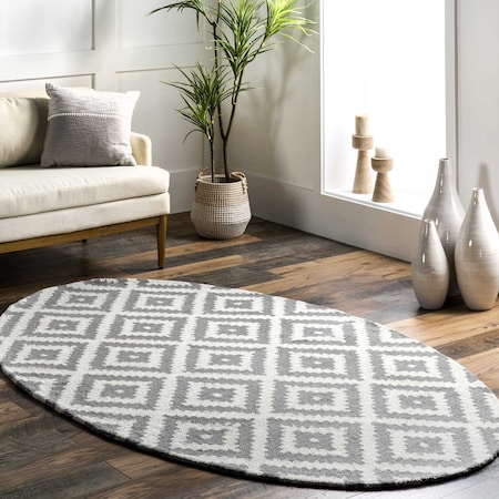 Nuloom Kellee Hand Tufted Geometric Wool Area Rug 8ft x 10ft MTVS174B-O8010